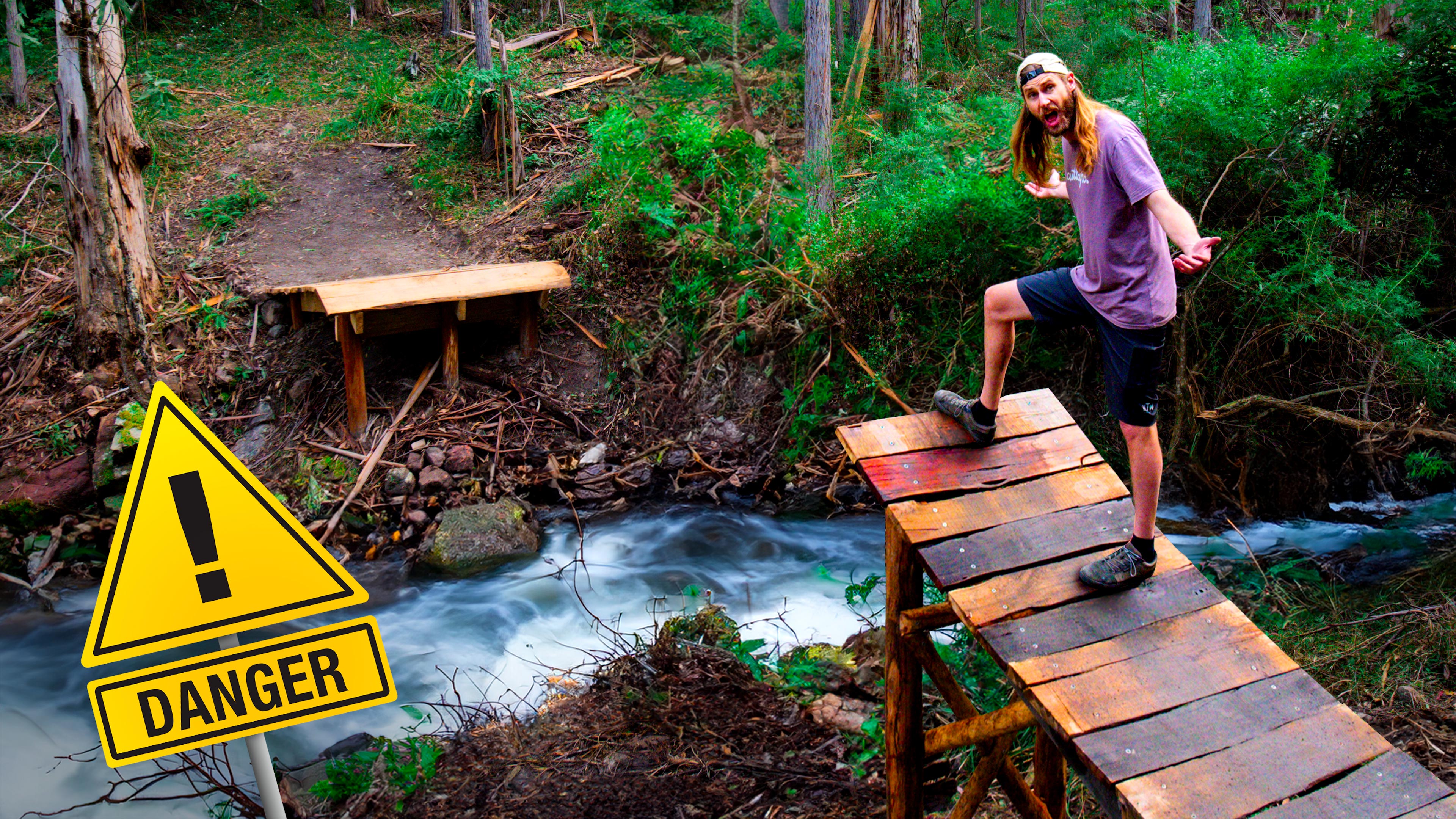Building A Mountain Bike Jump Over A Creek!